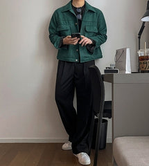 Suede Short Jacket Trendy Workwear Coat