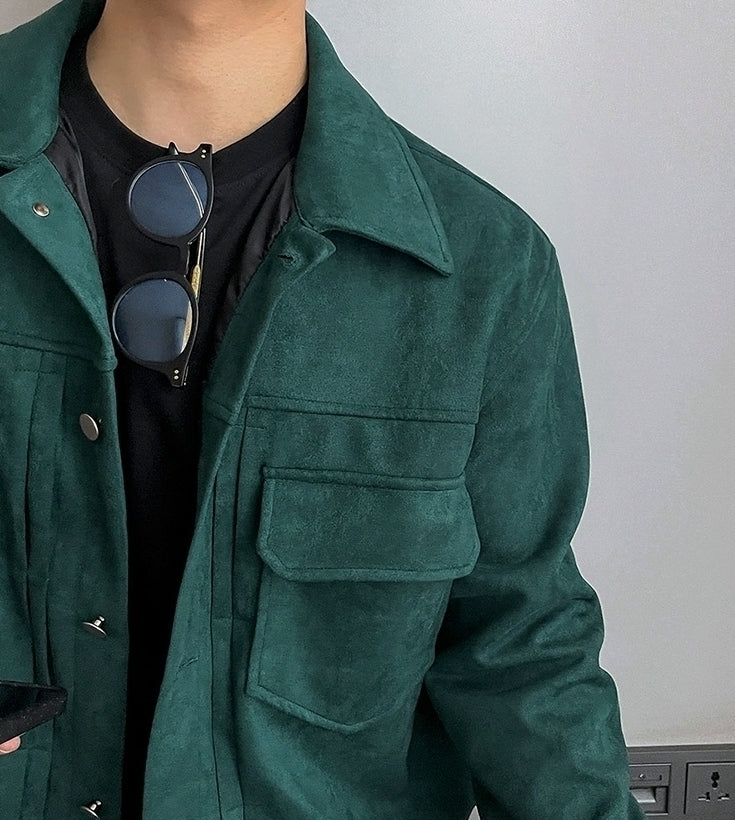 Suede Short Jacket Trendy Workwear Coat