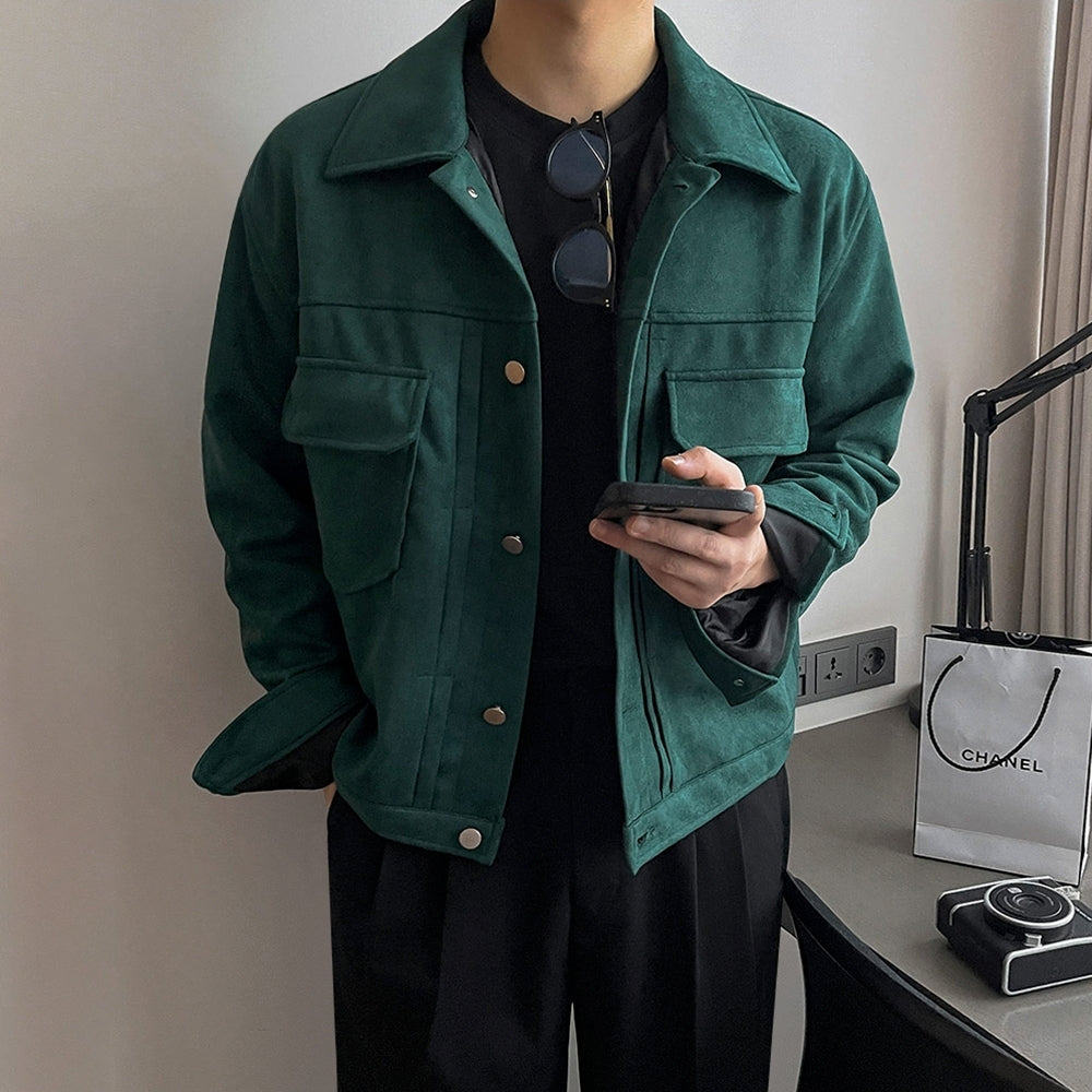 Suede Short Jacket Trendy Workwear Coat