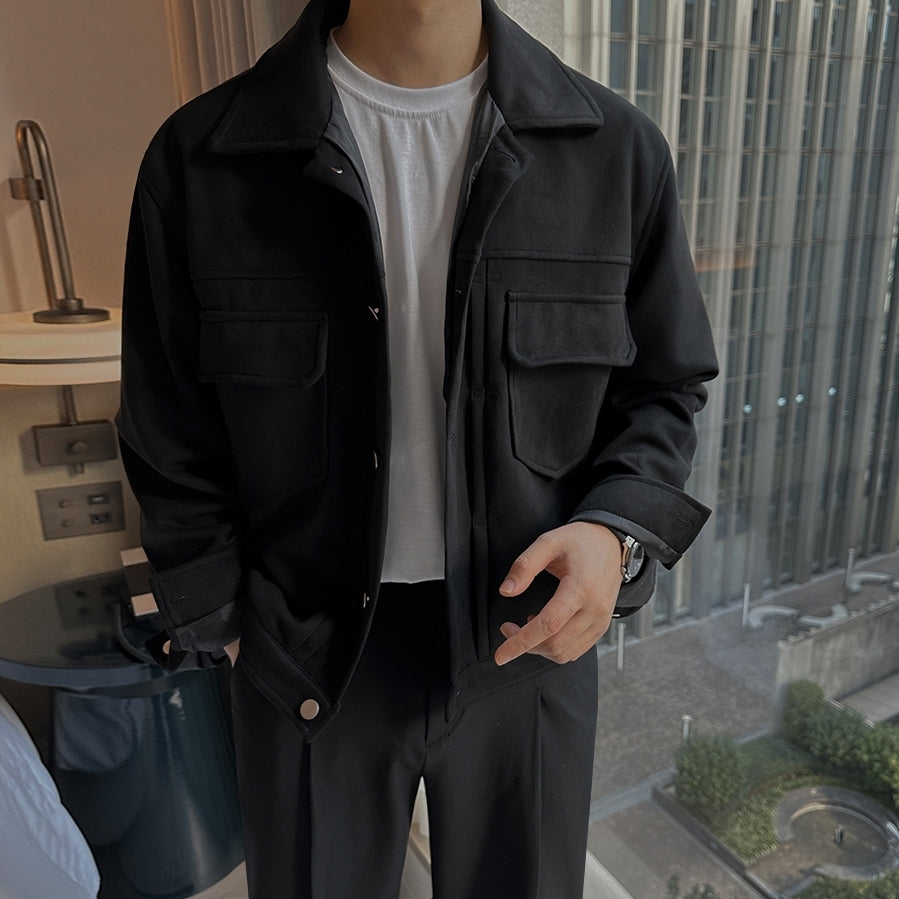Suede Short Jacket Trendy Workwear Coat