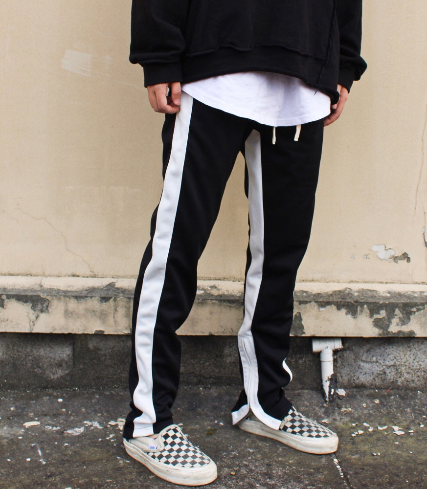 Black Track Pants With Zipper