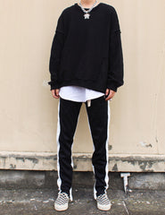 Black Track Pants With Zipper