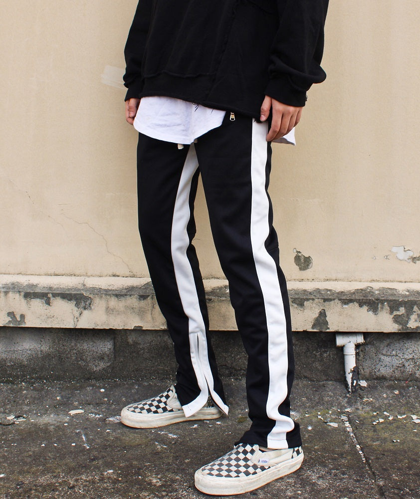 Black Track Pants With Zipper