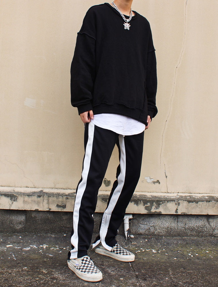 Black Track Pants With Zipper