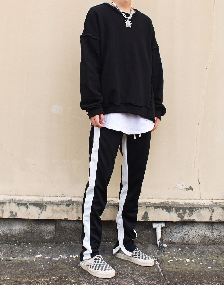 Black Track Pants With Zipper
