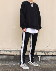 Black Track Pants With Zipper