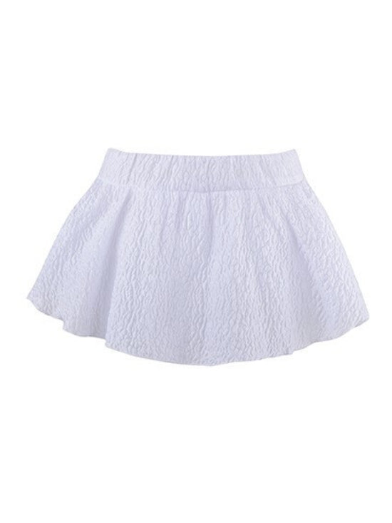 White Layered Ruffled Skorts