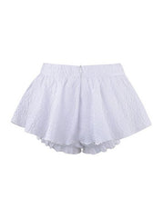 White Layered Ruffled Skorts