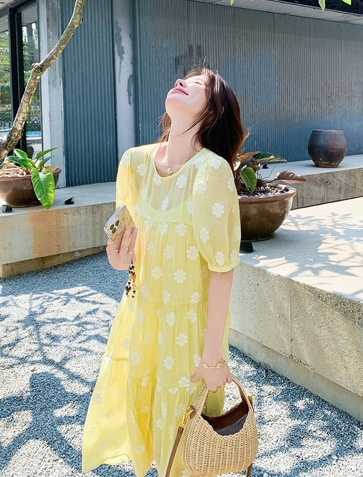 Summer Casual French Style Midi Dress