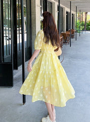 Summer Casual French Style Midi Dress