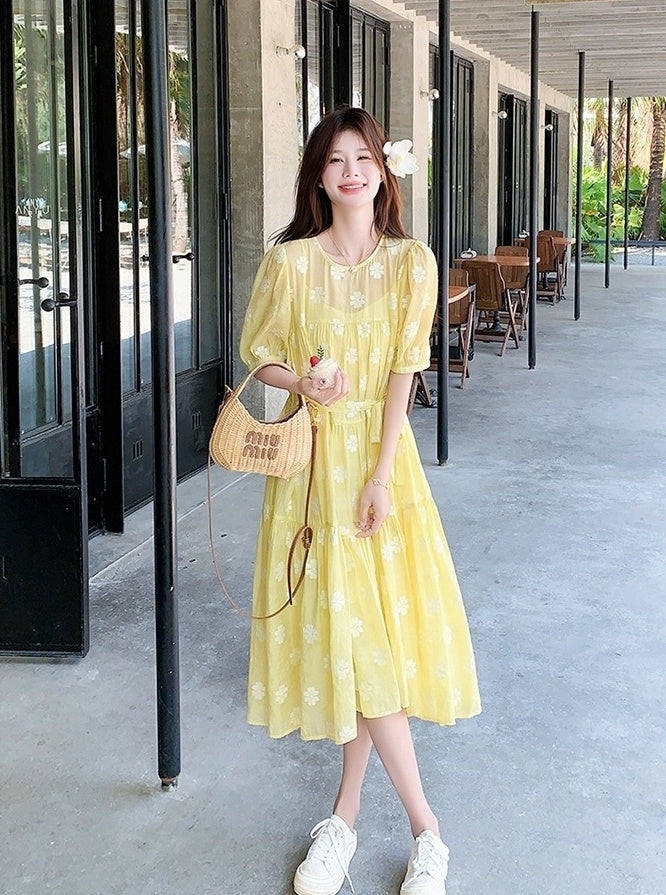 Summer Casual French Style Midi Dress