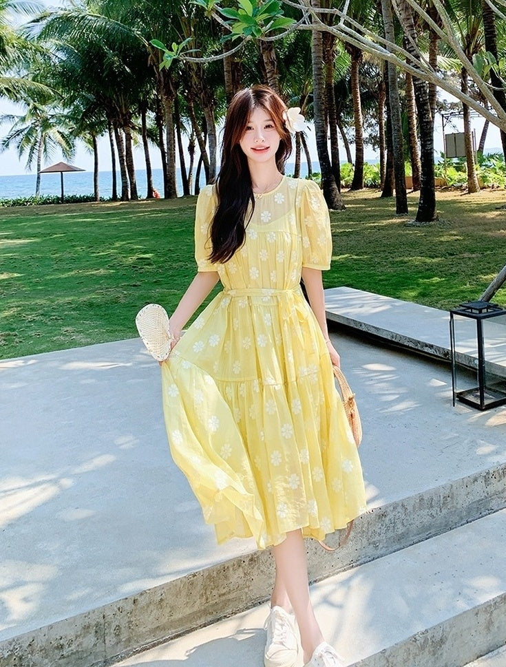 Summer Casual French Style Midi Dress