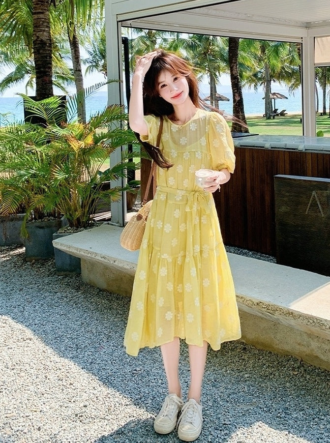 Summer Casual French Style Midi Dress