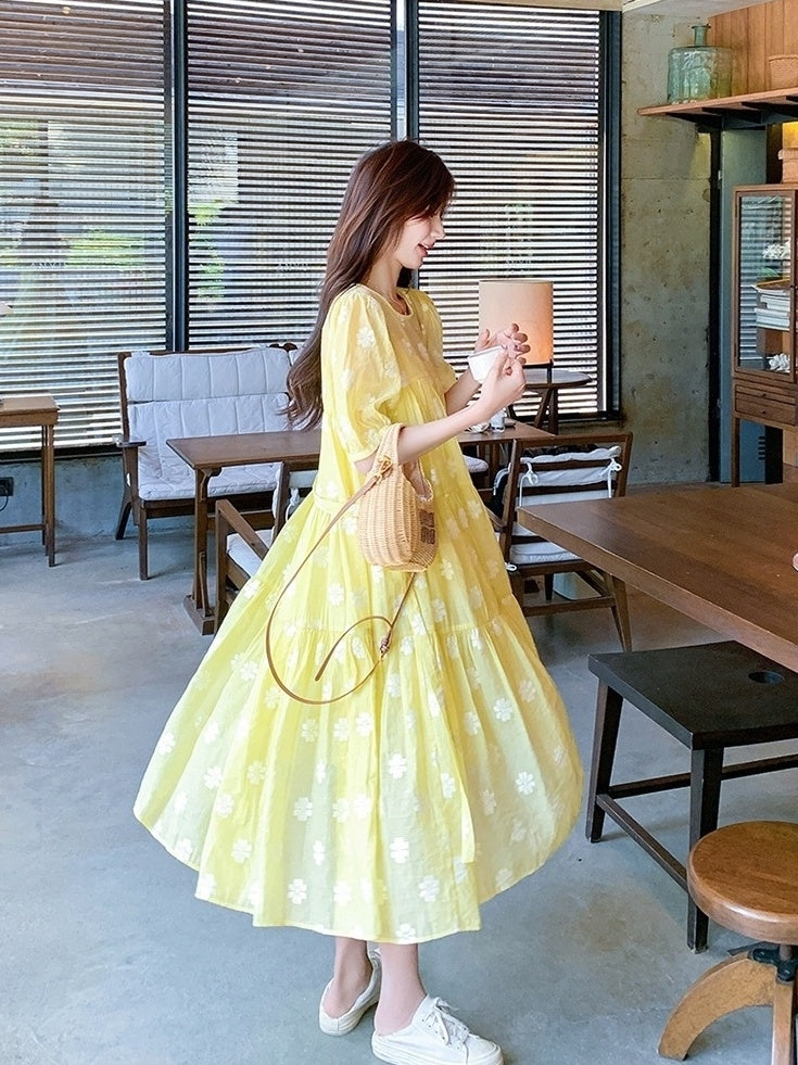 Summer Casual French Style Midi Dress