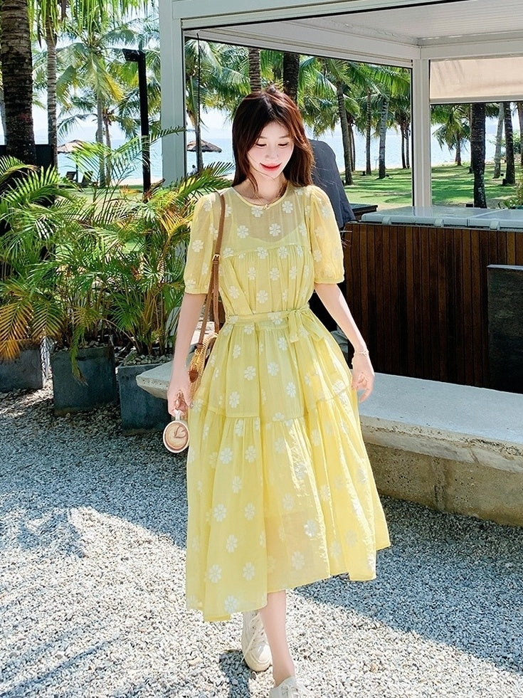 Summer Casual French Style Midi Dress
