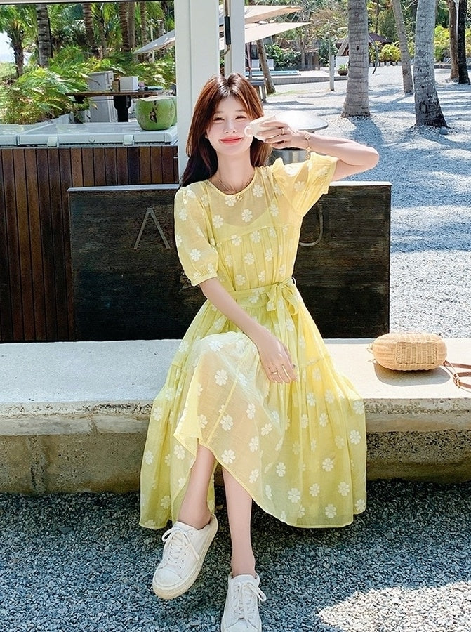 Summer Casual French Style Midi Dress