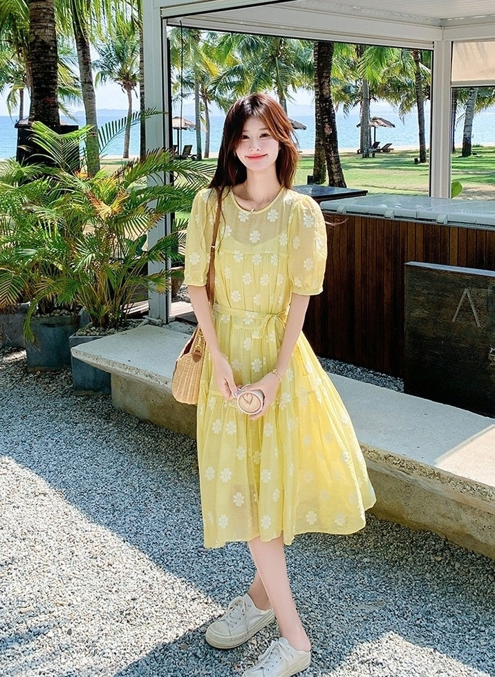 Summer Casual French Style Midi Dress