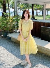 Summer Casual French Style Midi Dress