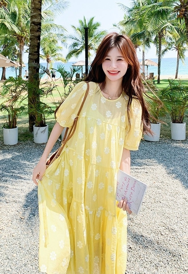 Summer Casual French Style Midi Dress