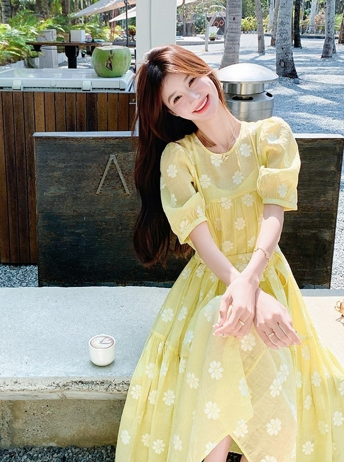 Summer Casual French Style Midi Dress