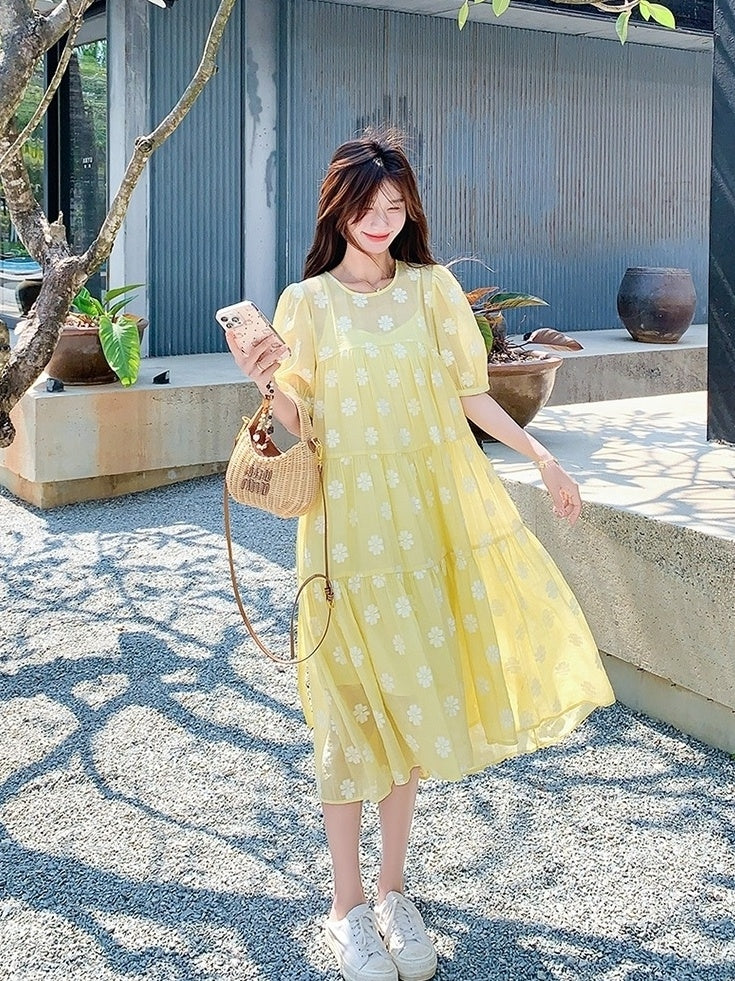 Summer Casual French Style Midi Dress