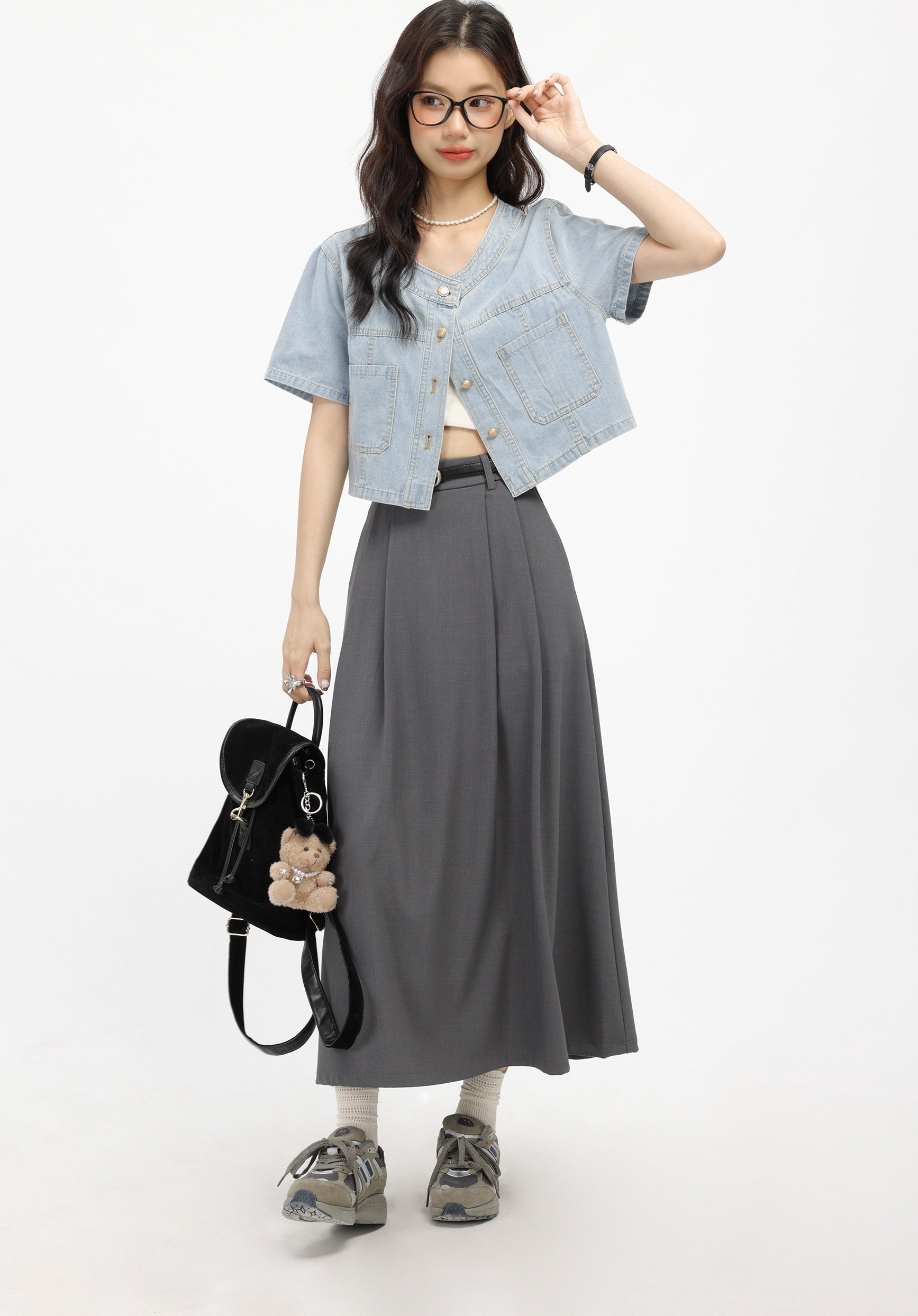 Blue  Casual Short Style Denim Jacket