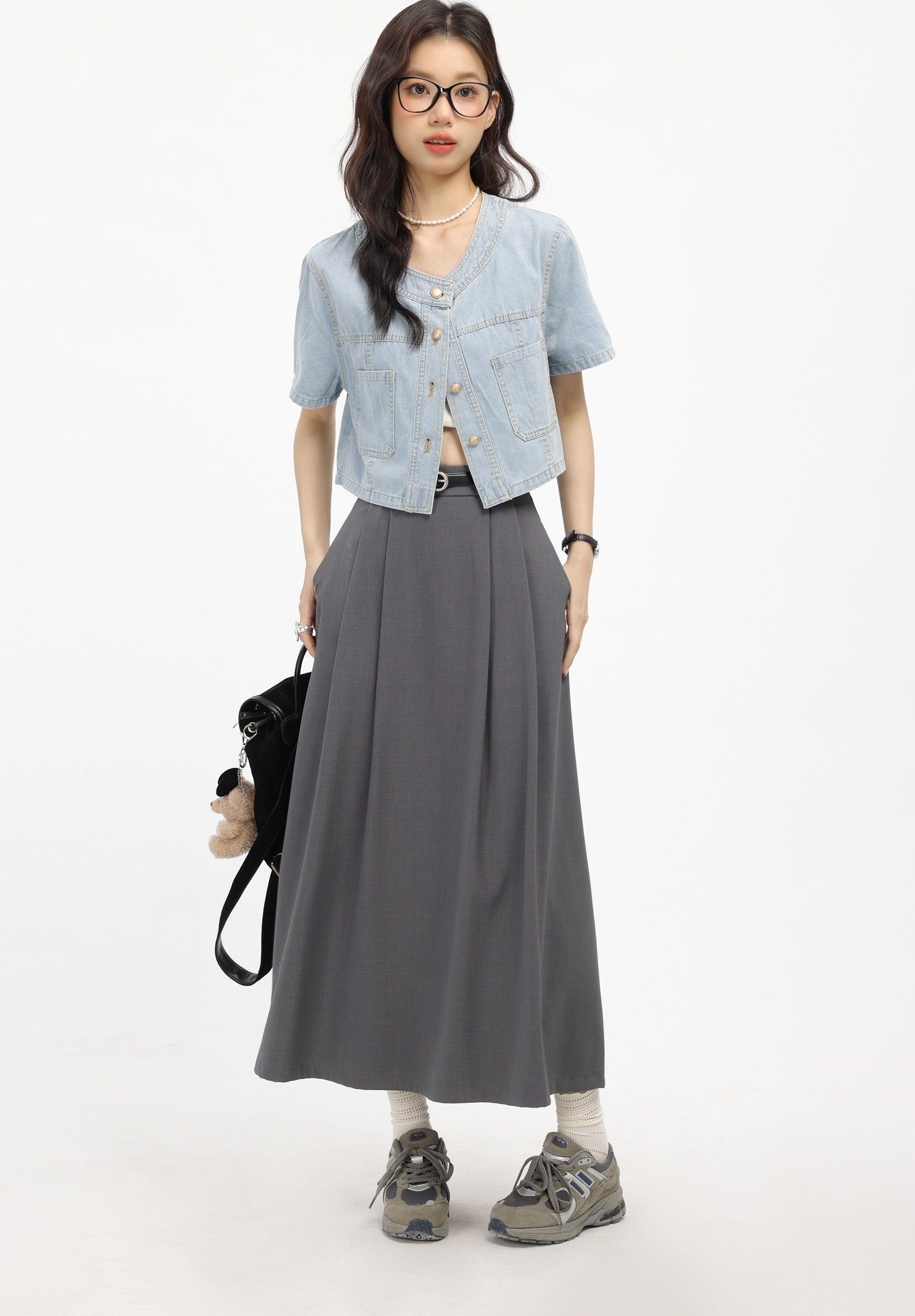 Blue  Casual Short Style Denim Jacket