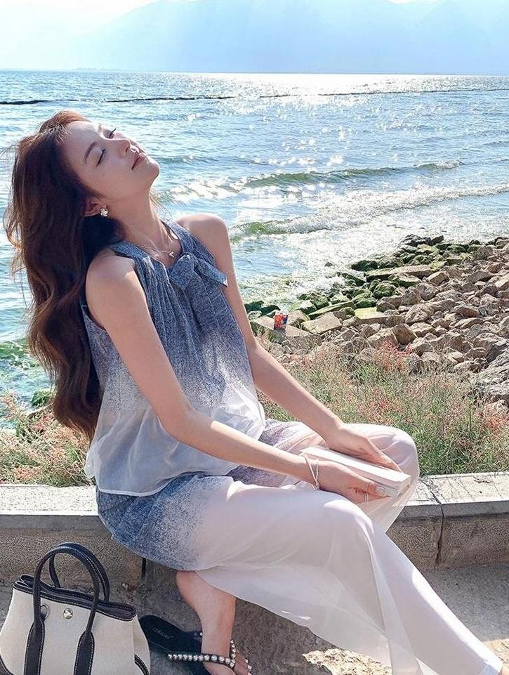 Summer Gradient Fashion Set With Wideleg Pants