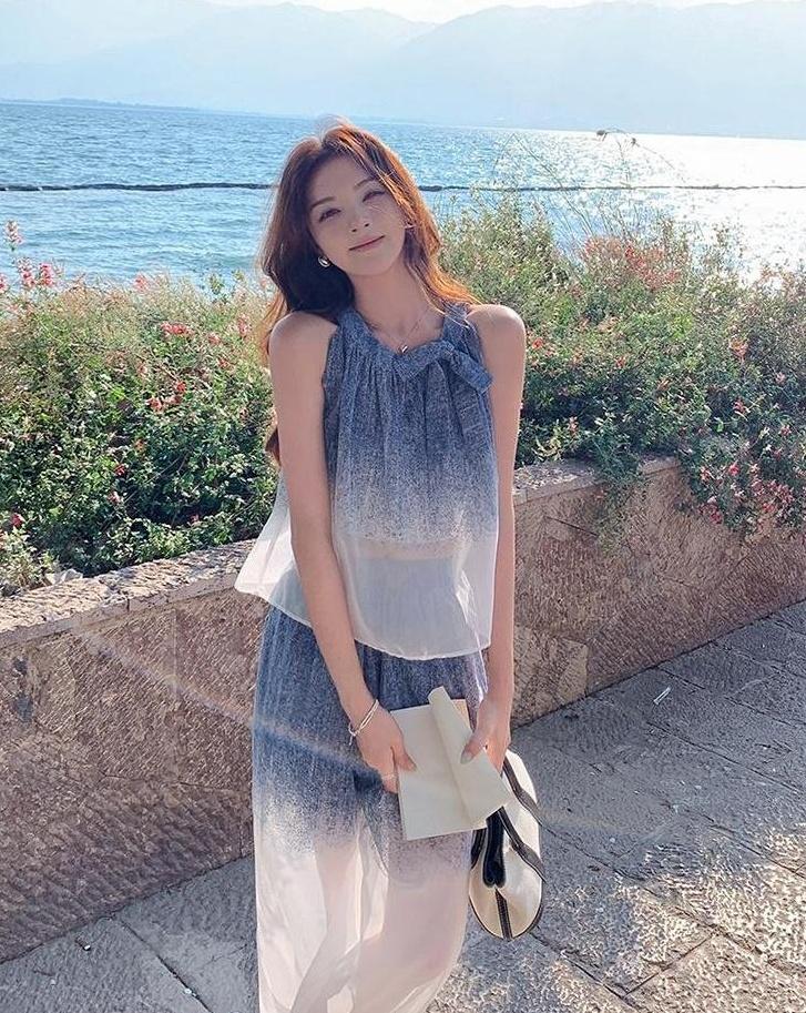 Summer Gradient Fashion Set With Wideleg Pants