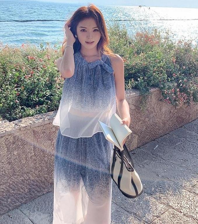 Summer Gradient Fashion Set With Wideleg Pants