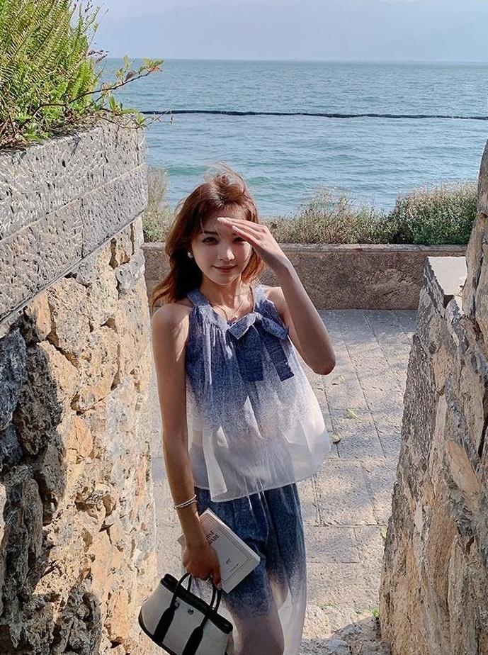Summer Gradient Fashion Set With Wideleg Pants
