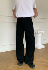 Korean Style White Wide Leg Casual Pants