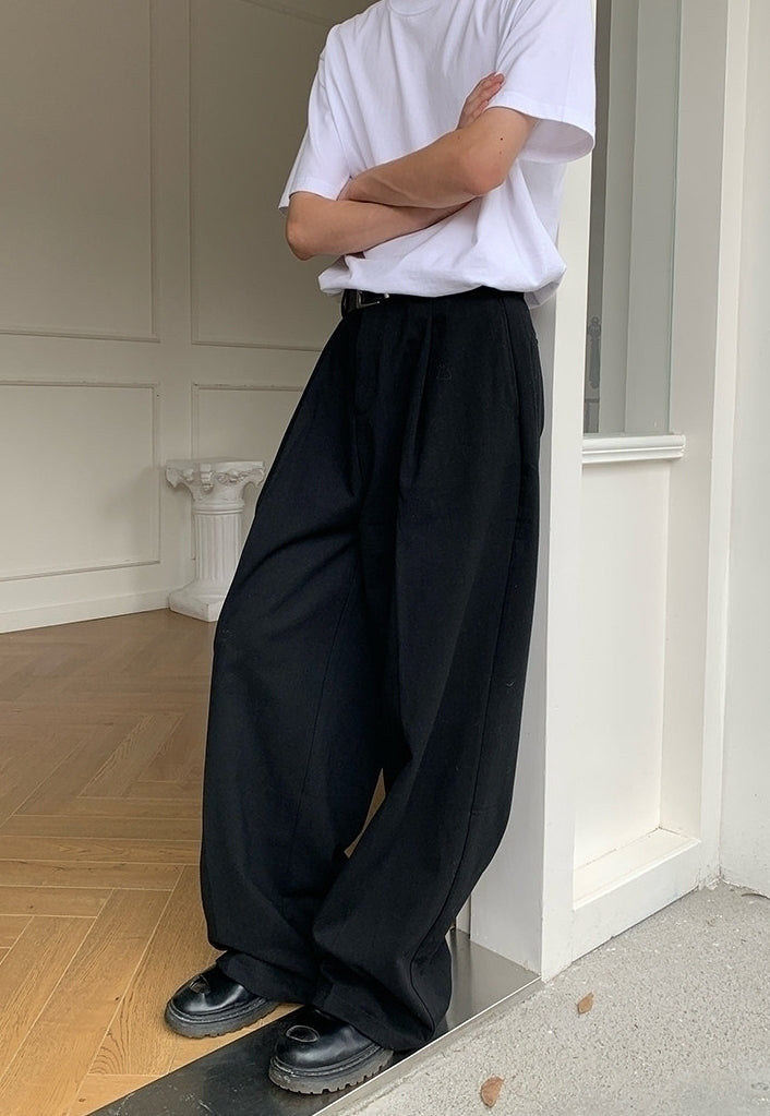 Korean Style White Wide Leg Casual Pants