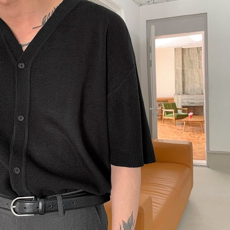 Summer Knit Cardigan Casual Ice Silk Tee