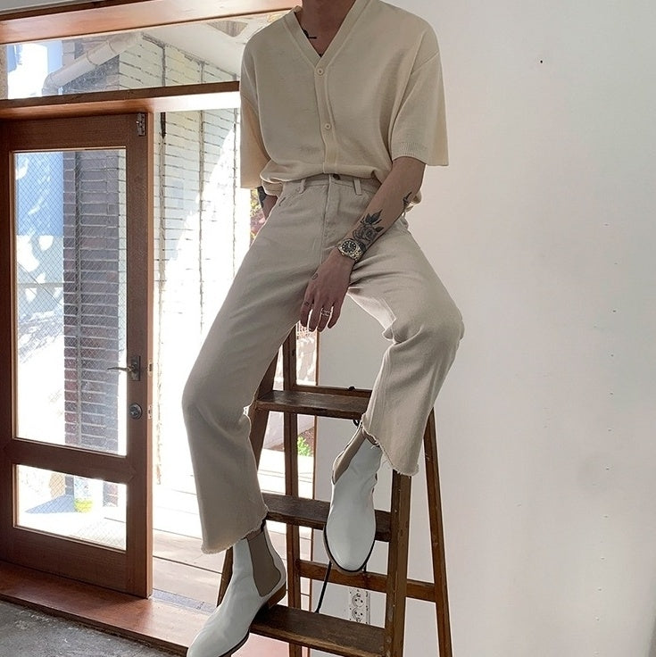 Summer Knit Cardigan Casual Ice Silk Tee