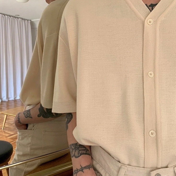 Summer Knit Cardigan Casual Ice Silk Tee