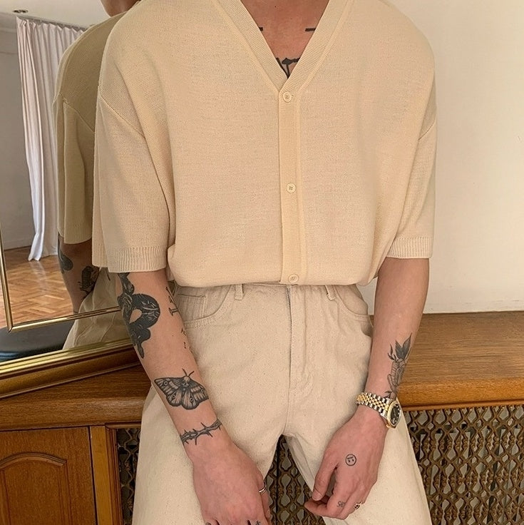 Summer Knit Cardigan Casual Ice Silk Tee