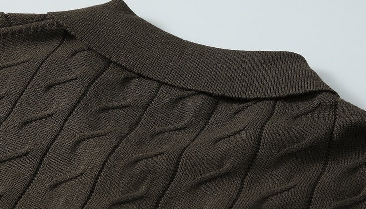 Summer Knit Loose Polo Shirt