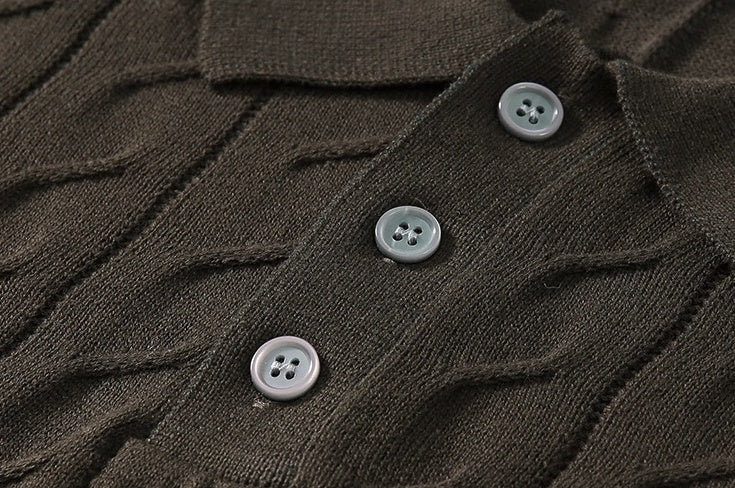 Summer Knit Loose Polo Shirt