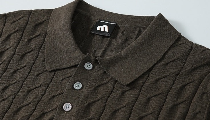 Summer Knit Loose Polo Shirt