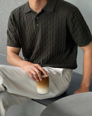 Summer Knit Loose Polo Shirt