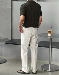 Summer Knit Loose Polo Shirt