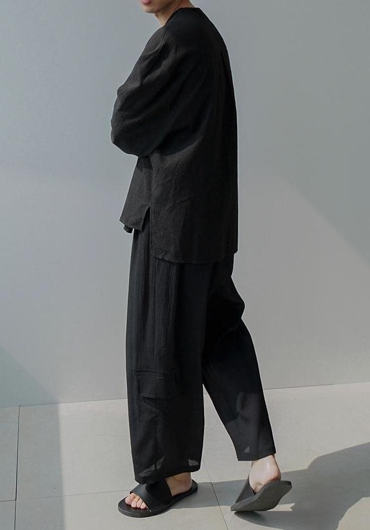Summer Lightweight Linen Wideleg Pants
