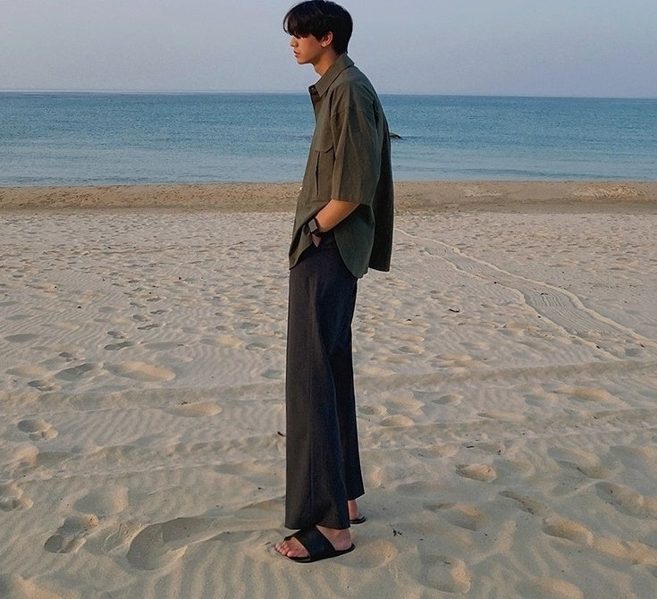 Summer Loose Short Sleeve Shirt Korean Style Jacket