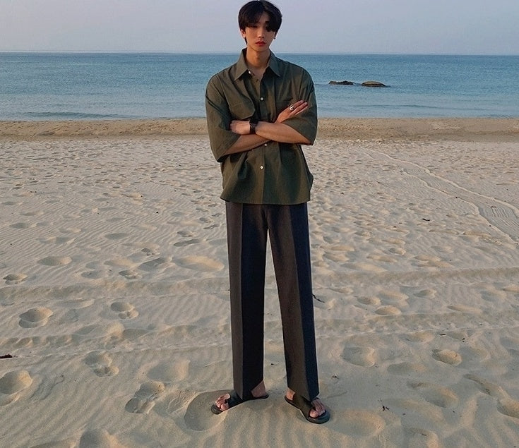 Summer Loose Short Sleeve Shirt Korean Style Jacket