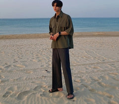 Summer Loose Short Sleeve Shirt Korean Style Jacket