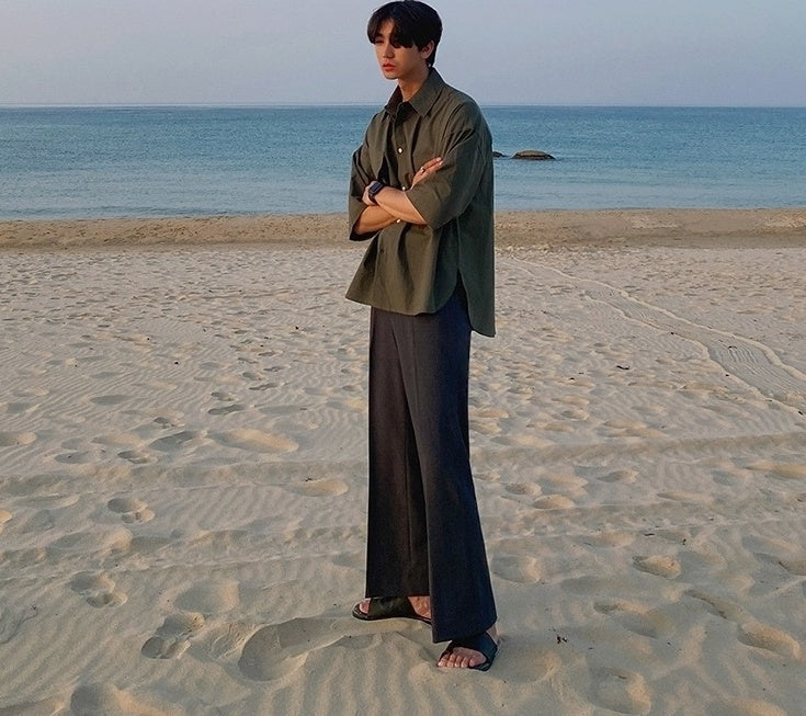 Summer Loose Short Sleeve Shirt Korean Style Jacket