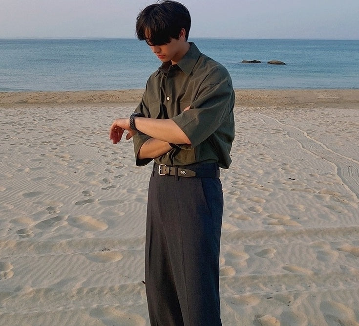 Summer Loose Short Sleeve Shirt Korean Style Jacket