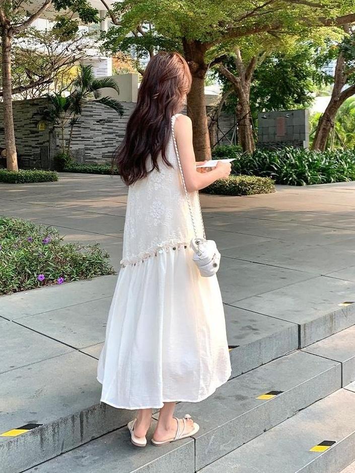 Summer Sequin Embroidered Vintage Dress