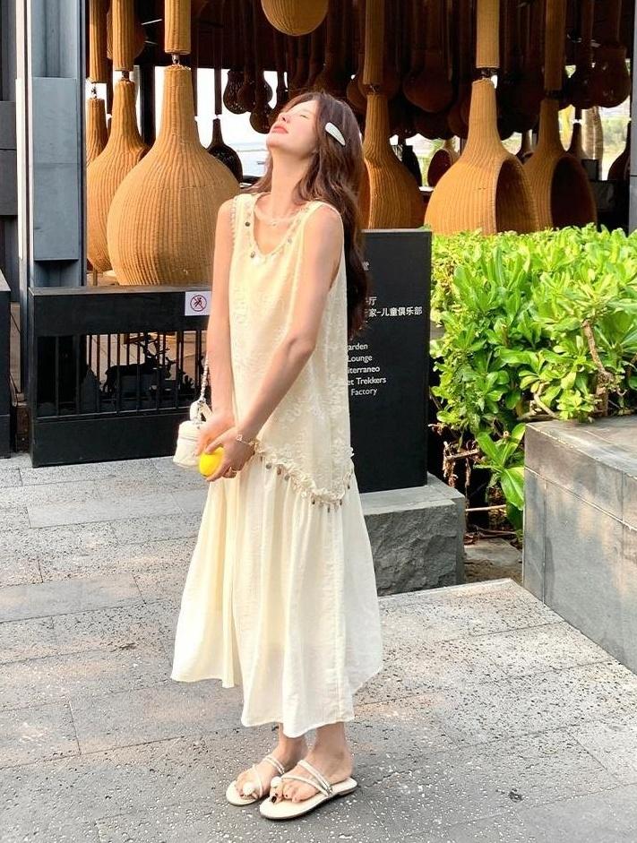Summer Sequin Embroidered Vintage Dress